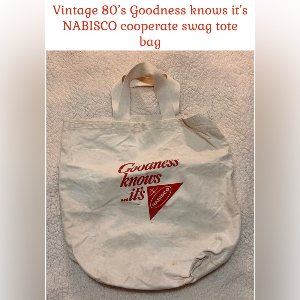 Vintage 80’s Goodness knows it’s NABISCO cooperate canvas swag tote bag RARE